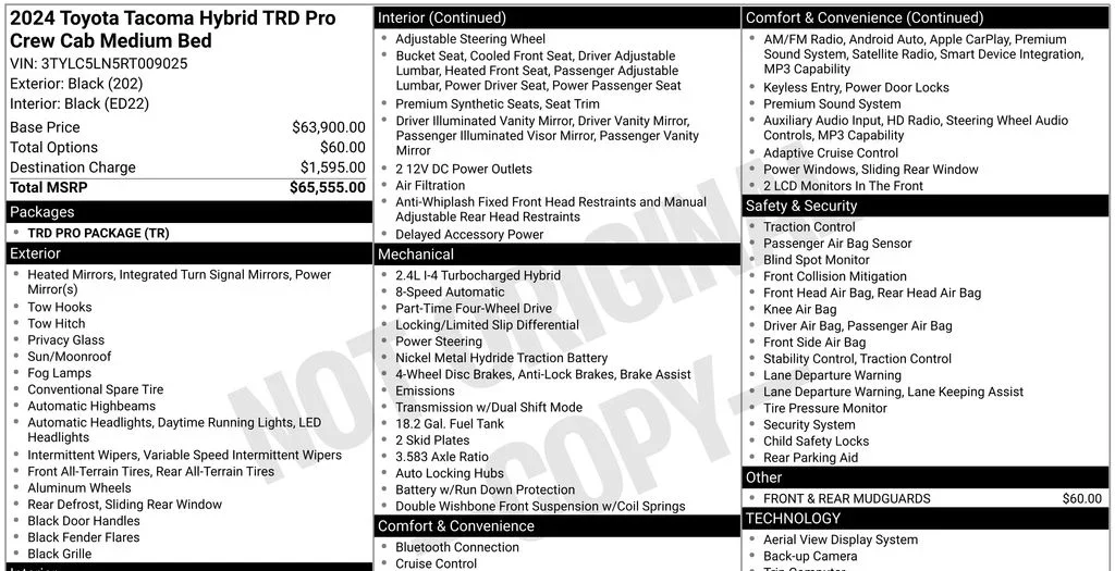 2024 Toyota Tacoma Hybrid TRD Pro