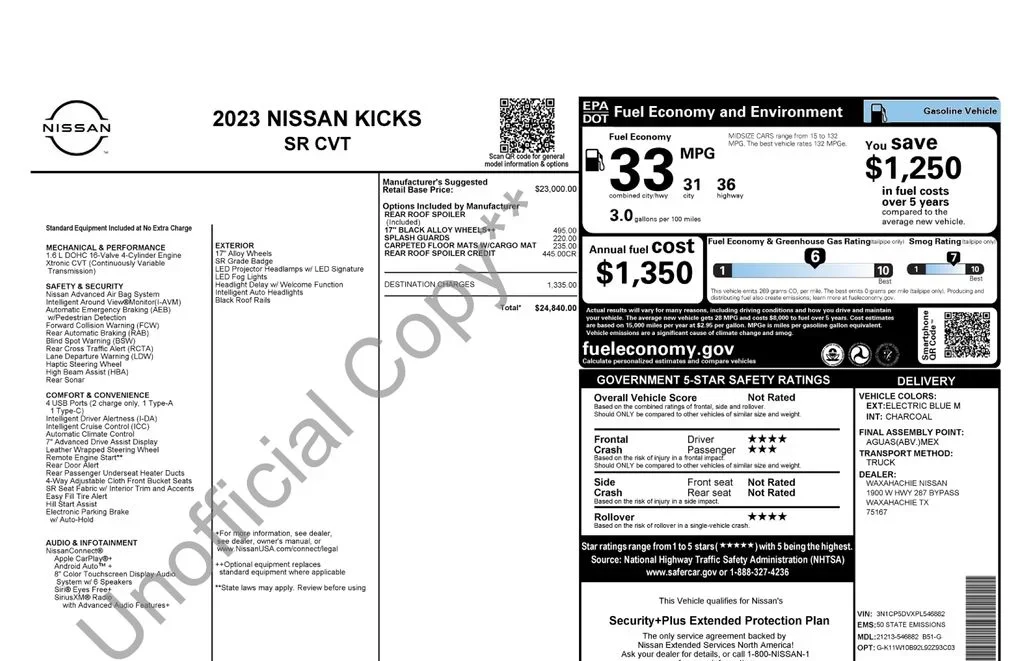2023 Nissan Kicks SR