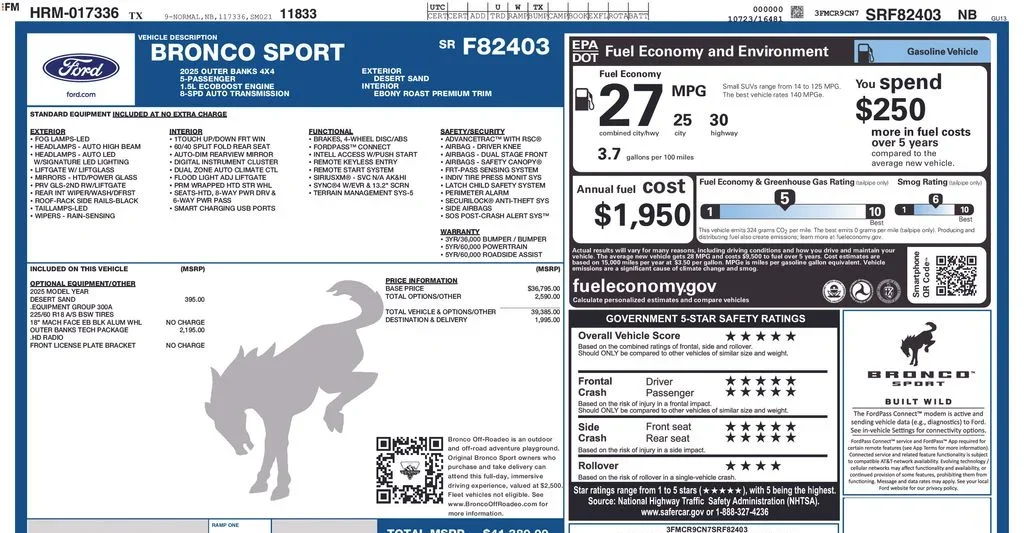 2025 Ford Bronco Sport Outer Banks