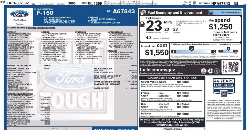 2022 Ford F-150 Platinum